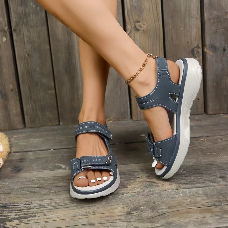 Sporty Wedge Lightweight Velcro Sandals