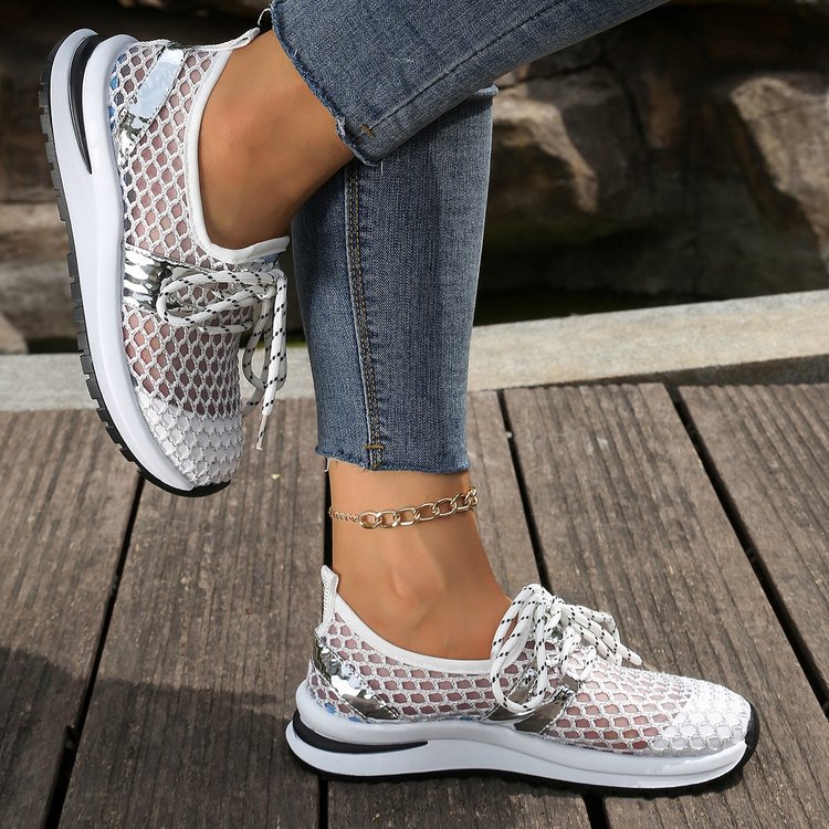 Casual Trendy Flat Mesh Fly Woven Breathable Shoes