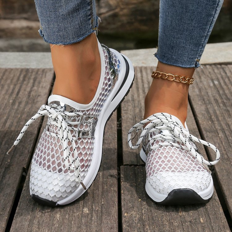 Casual Trendy Flat Mesh Fly Woven Breathable Shoes
