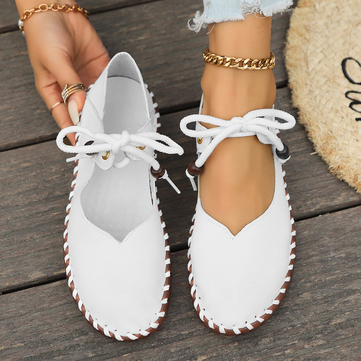 Women's Elegant Lace-Up Mary Jane Shoes