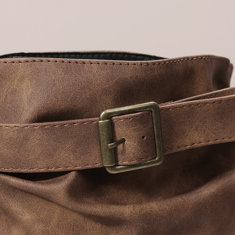 Retro Round-toe Flat Mid-calf Boots