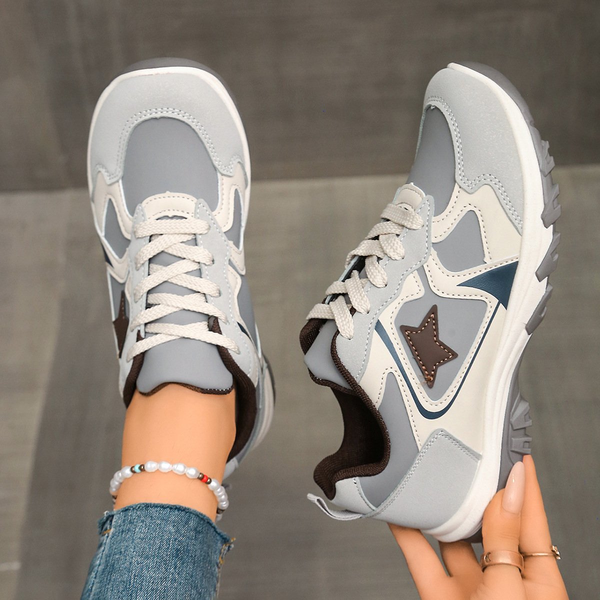 Colorblock Comfortable Breathable Casual Sneakers