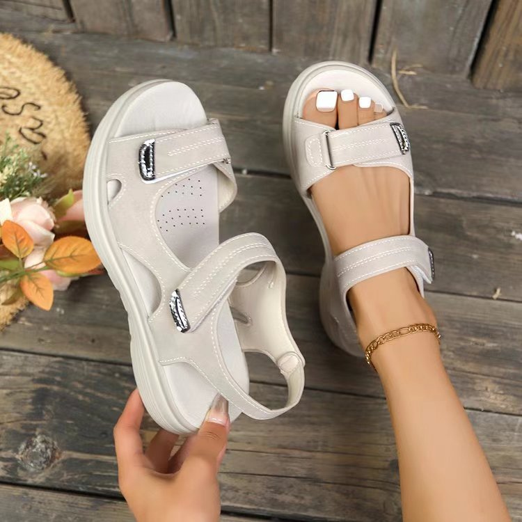 Sporty Wedge Lightweight Velcro Sandals