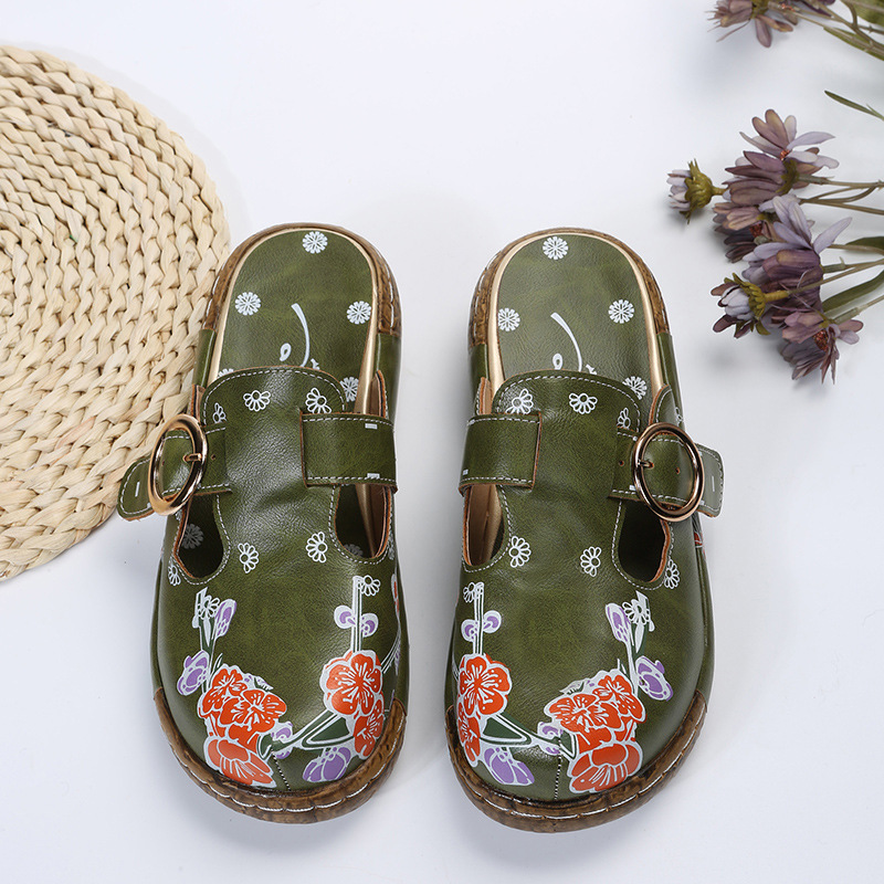 Thick-soled Ethnic Style Candy-colored Beach Flip-flops