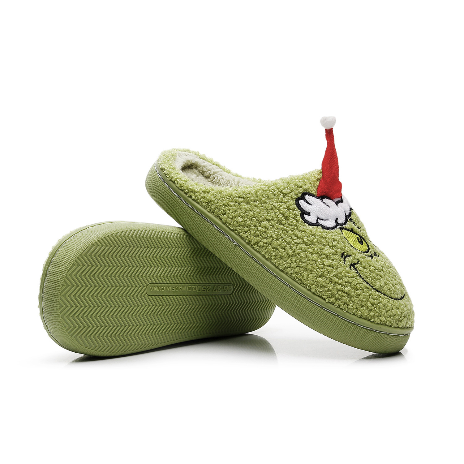 Christmas Grinch Green Monster Slippers
