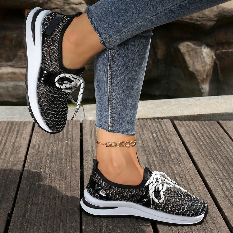 Casual Trendy Flat Mesh Fly Woven Breathable Shoes