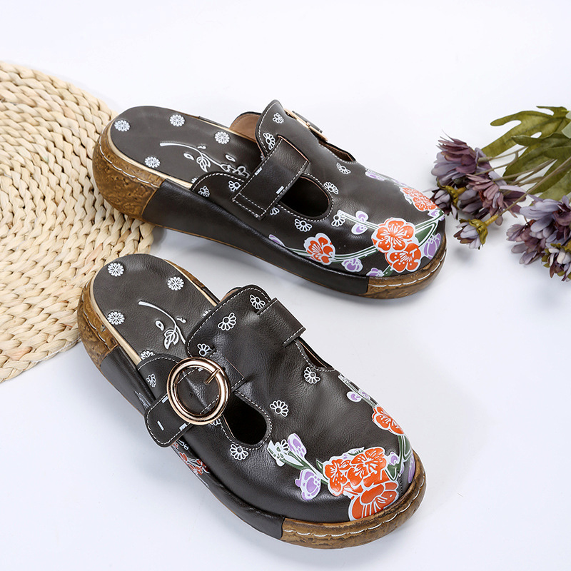Thick-soled Ethnic Style Candy-colored Beach Flip-flops