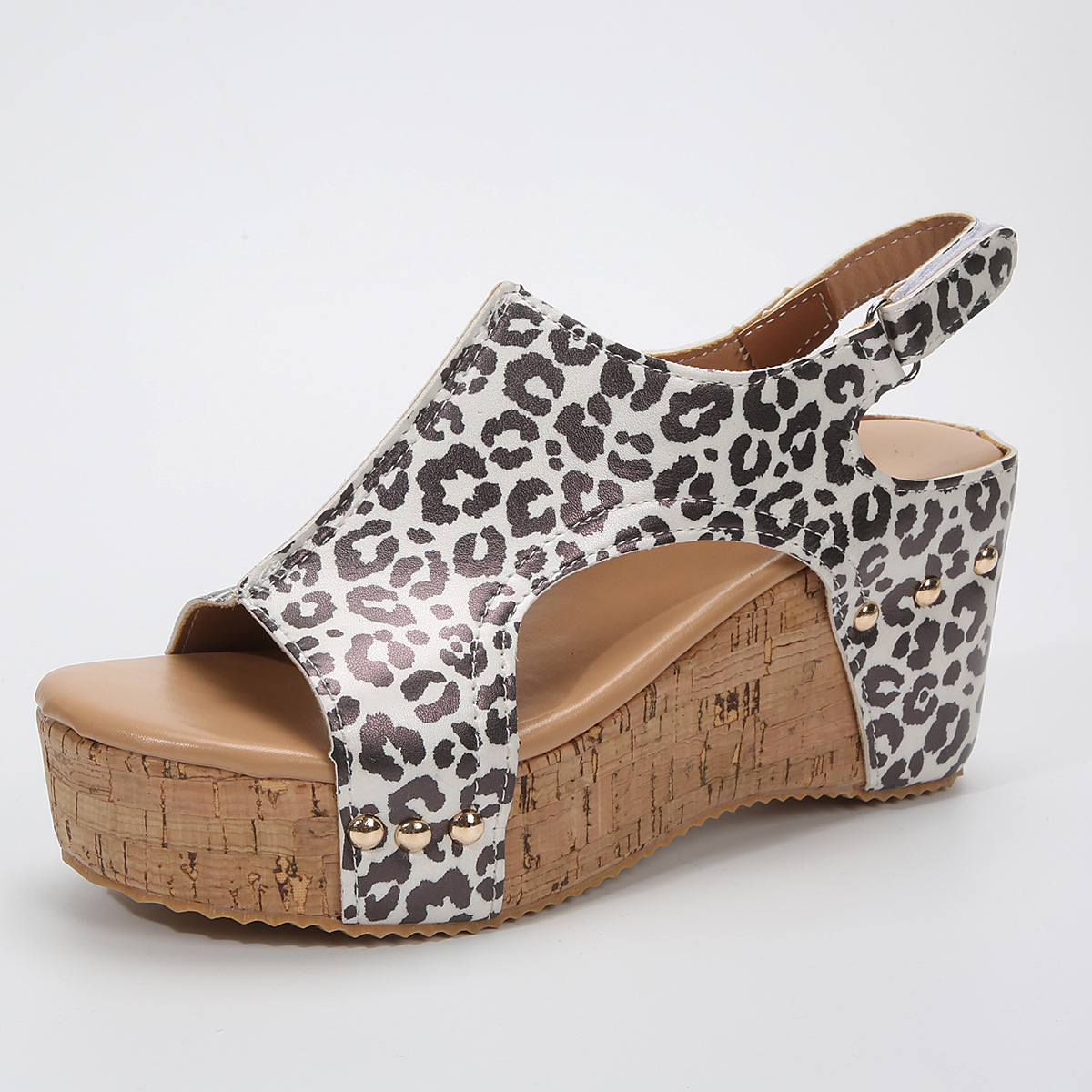 Women'S Elegant Leopard Print Wedge Sandals