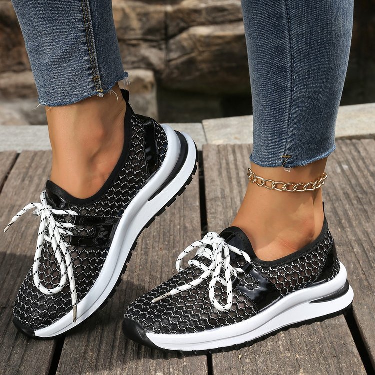 Casual Trendy Flat Mesh Fly Woven Breathable Shoes