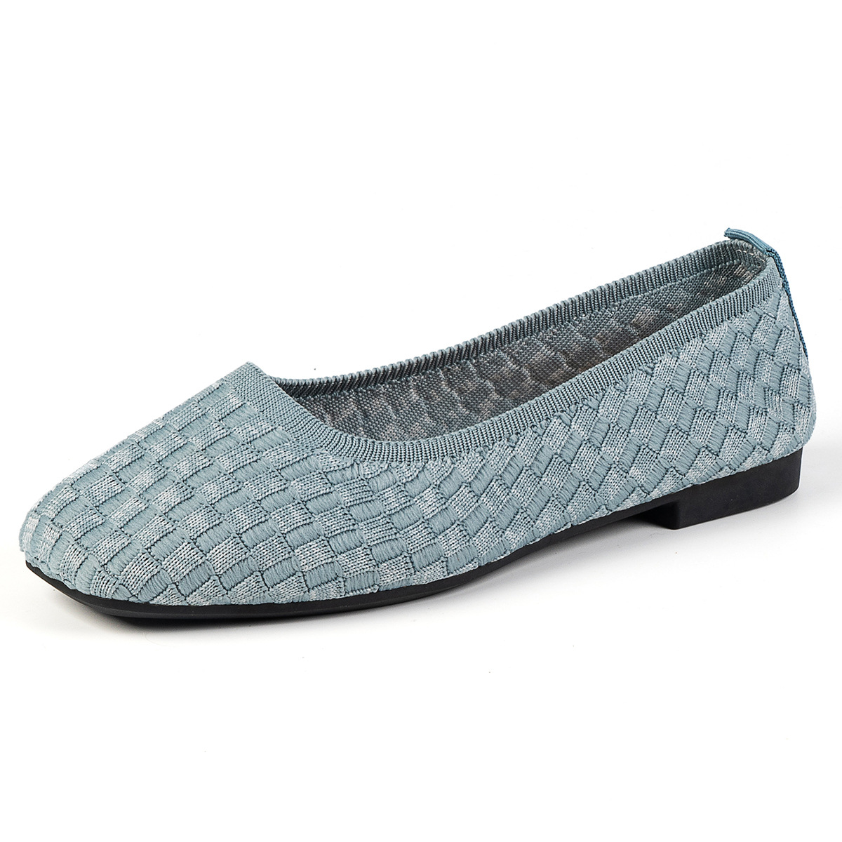 Women's Slip-On Grid Wave Square Toe Shoes