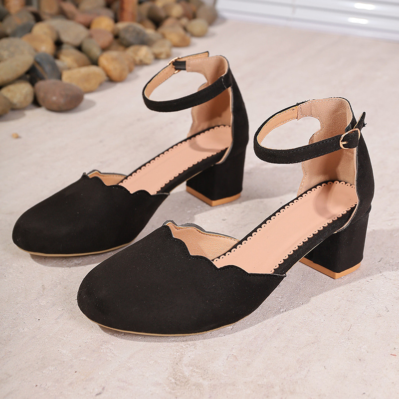 High Heeled Shallow-cut Buckled Shoes