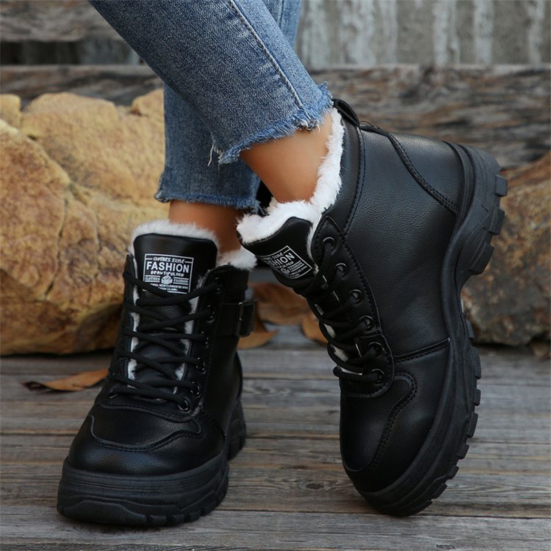 NEW ARRIVAL 60% OFF - Women's Waterproof Warm Fleece-Lined Lace-Up Boots