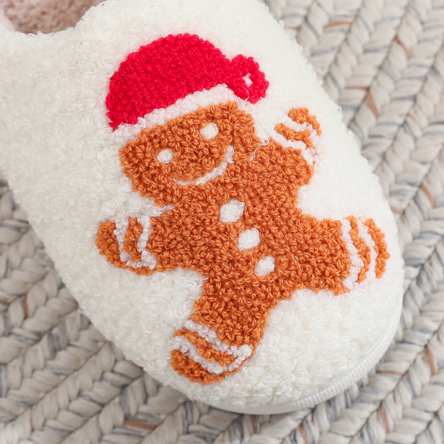 Gingerbread Man Couple Cotton Slippers