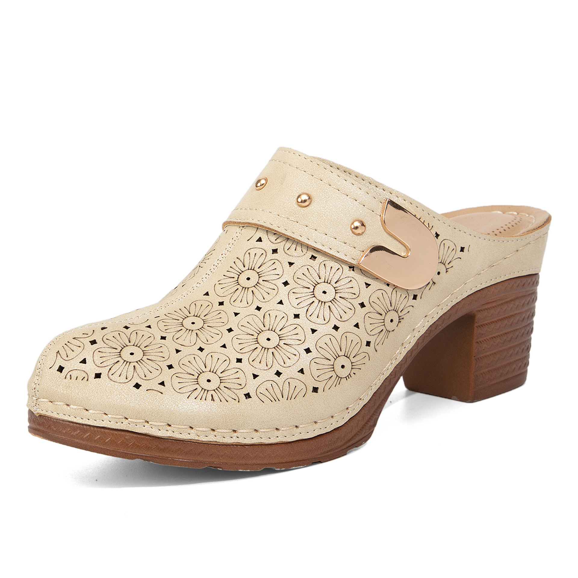 Women's Solid Color Casual Chunky Heels Sandals