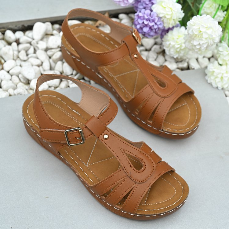 Women's Comfortable Adjustable Buckle Straps Wedge Sandals