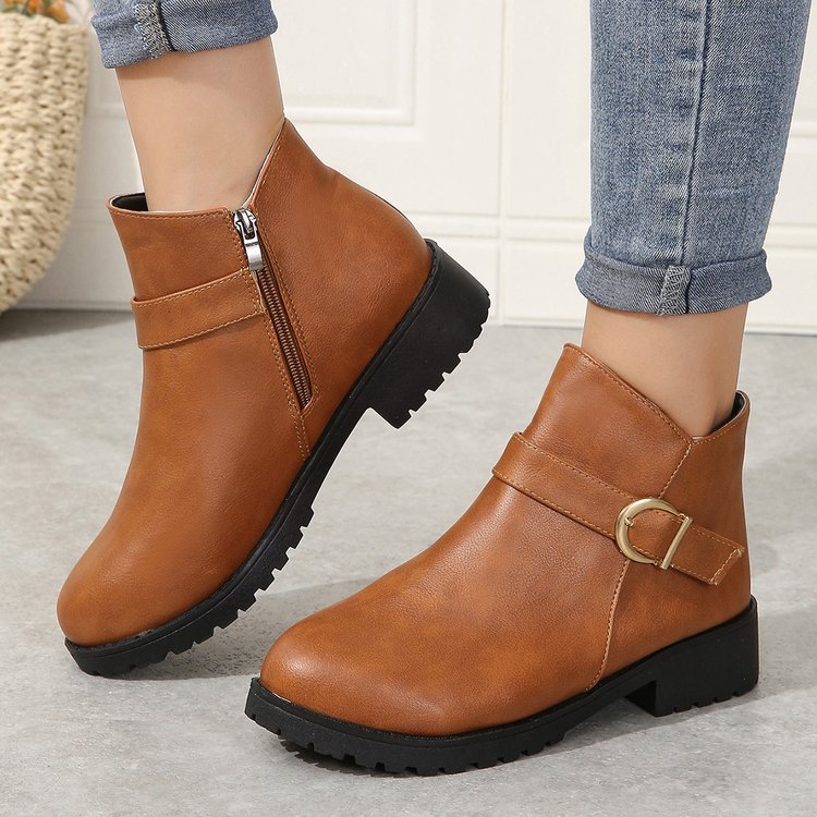 Women's Elegant Round Toe Ankle Boots