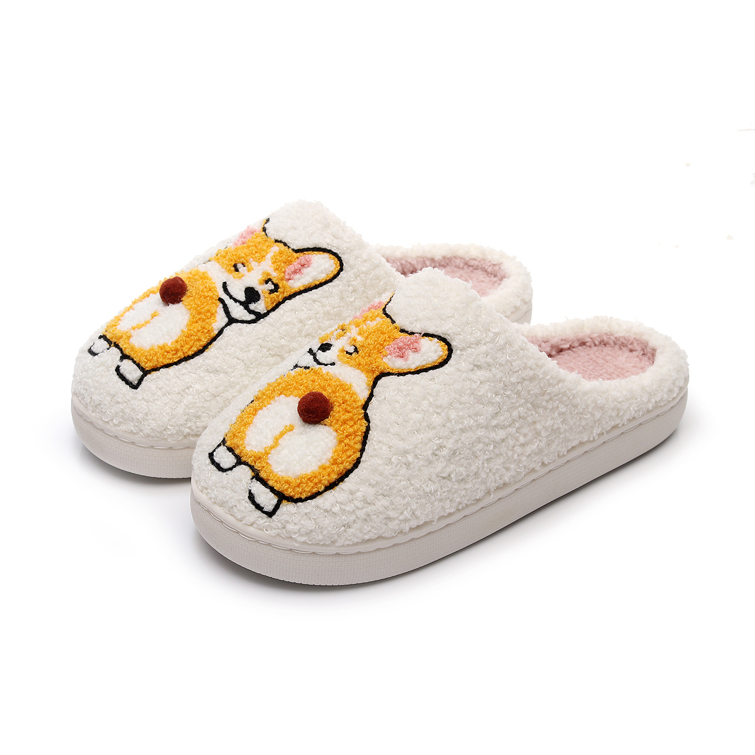 Corgi Couple Cotton Slippers