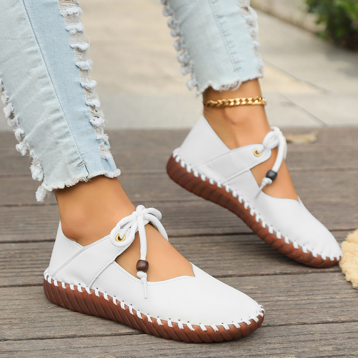 Women's Elegant Lace-Up Mary Jane Shoes