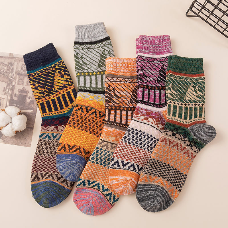 5 Pairs of Men's Retro Sailing Cotton Socks