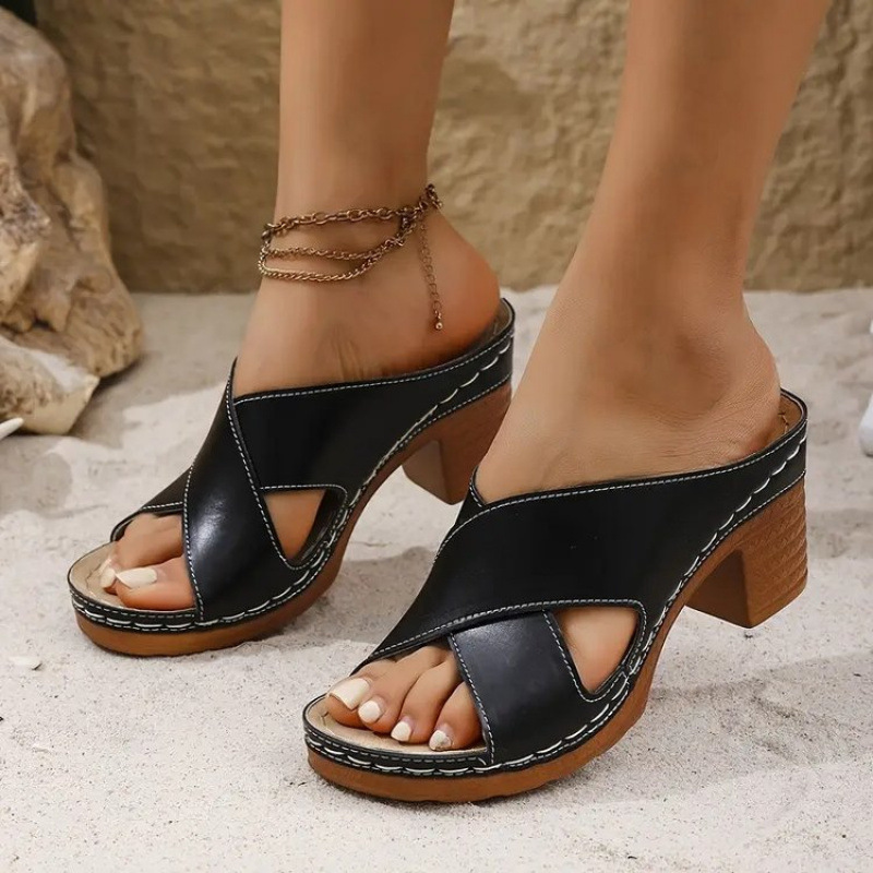 NEW ARRIVAL 60% OFF - Orthopedic Chunky High Heel Sandals - BUY 2 FREE SHIPPING