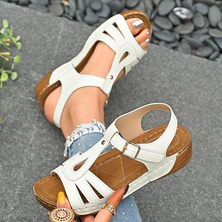 Women's Comfortable Adjustable Buckle Straps Wedge Sandals