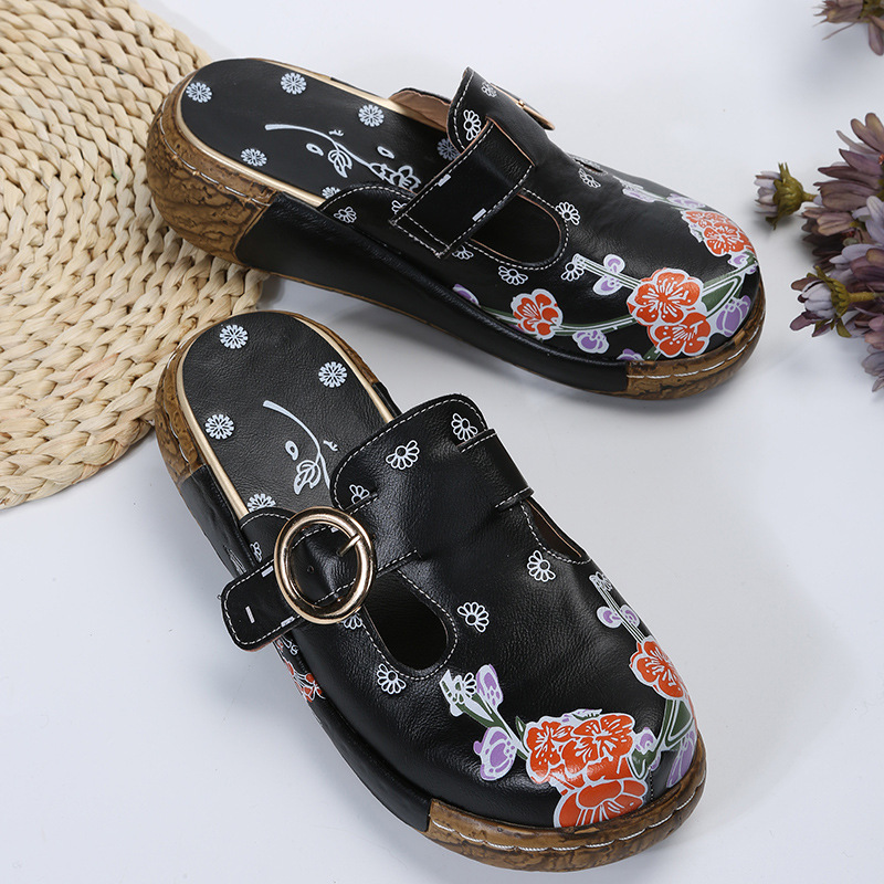Thick-soled Ethnic Style Candy-colored Beach Flip-flops
