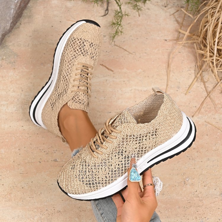 Mesh Breathable Lace-up Lightweight Sneakers