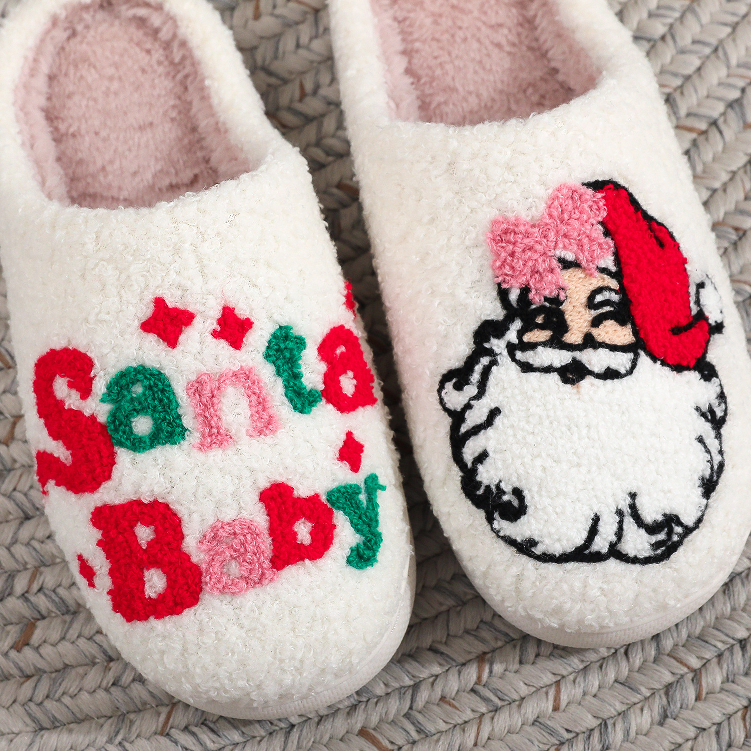 Santa Claus Letter Couple Cotton Slippers