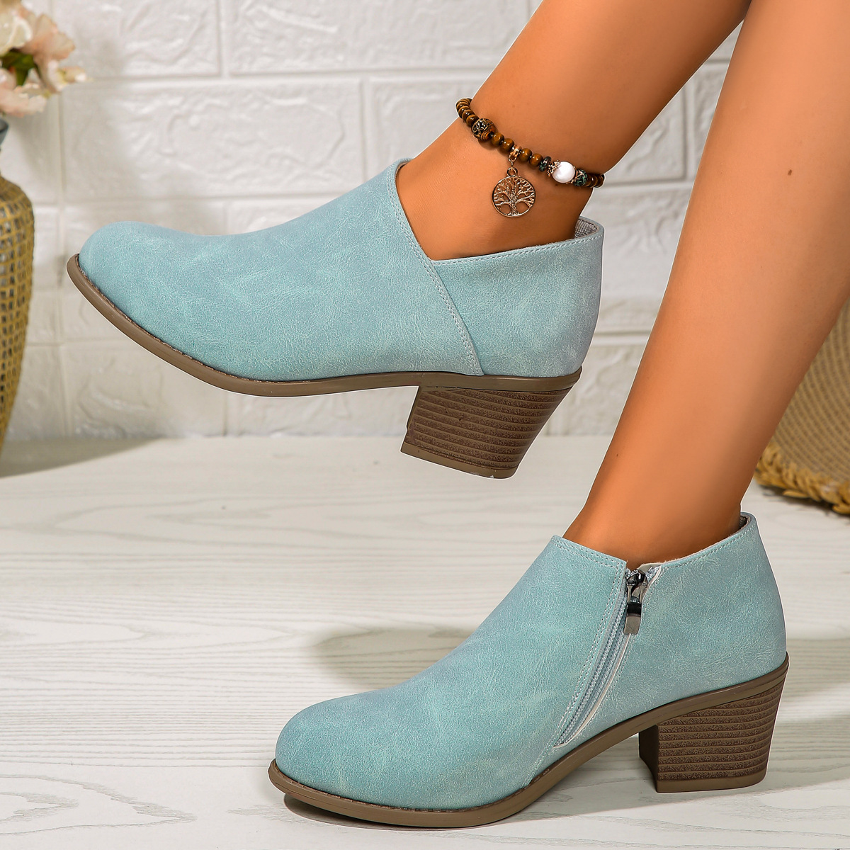 Women's Classic American Western Style Ankle Boots