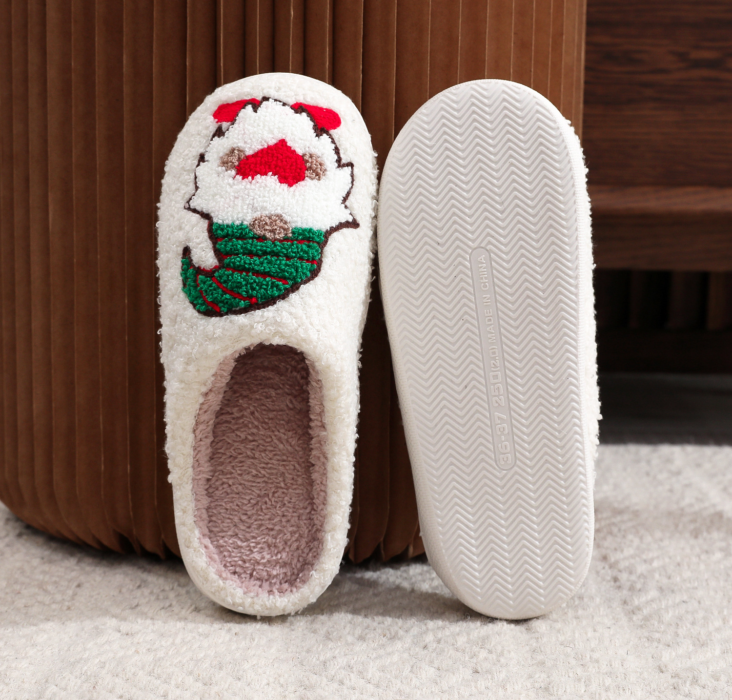 Santa Claus Couple Cotton Slippers
