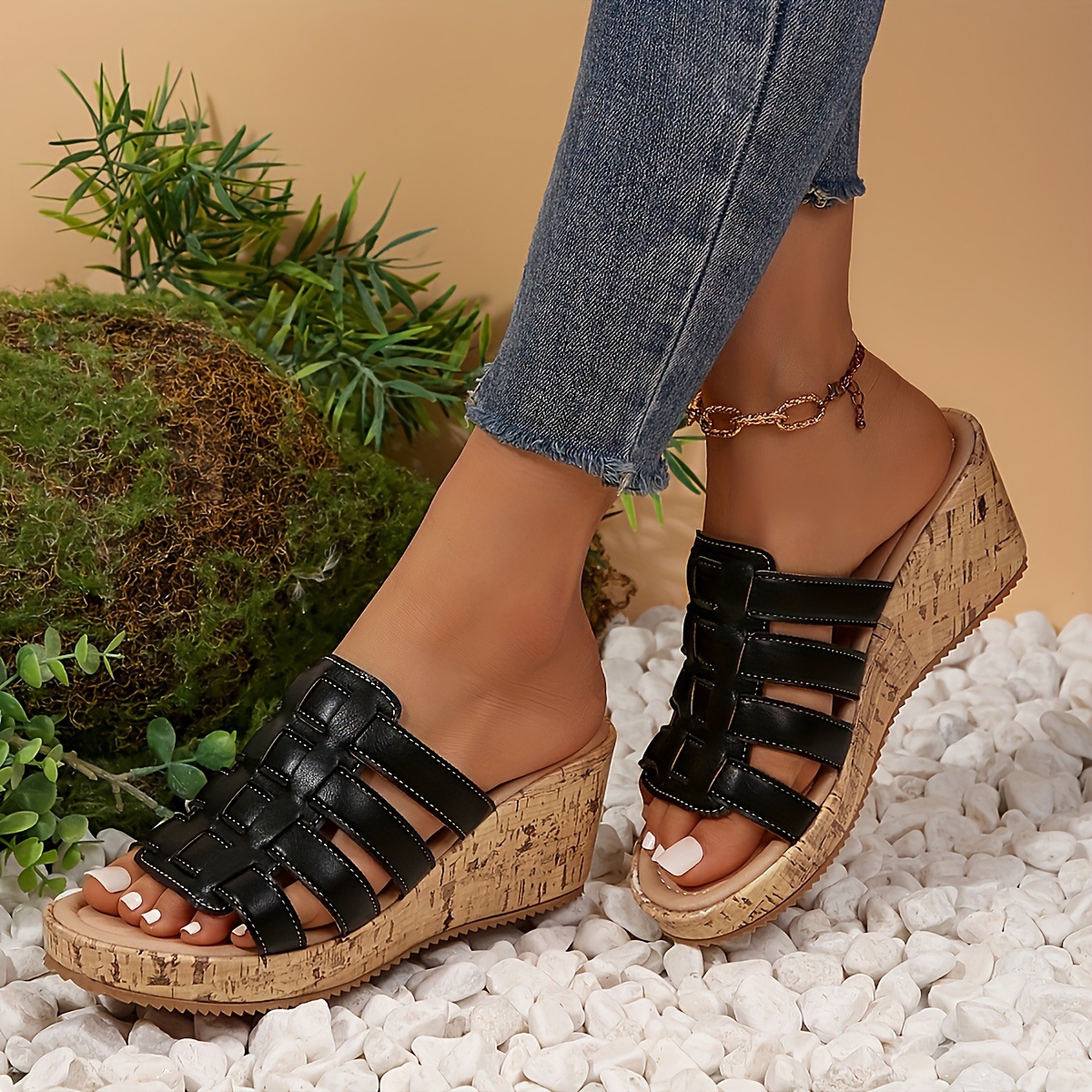 Orthopedic Woven Roman Platform Sandals