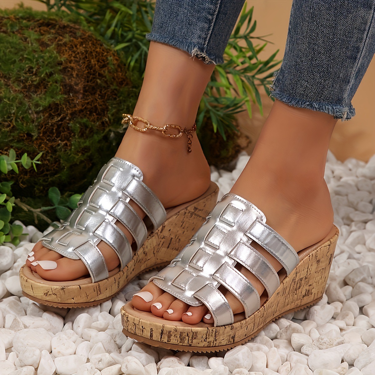 Orthopedic Woven Roman Platform Sandals