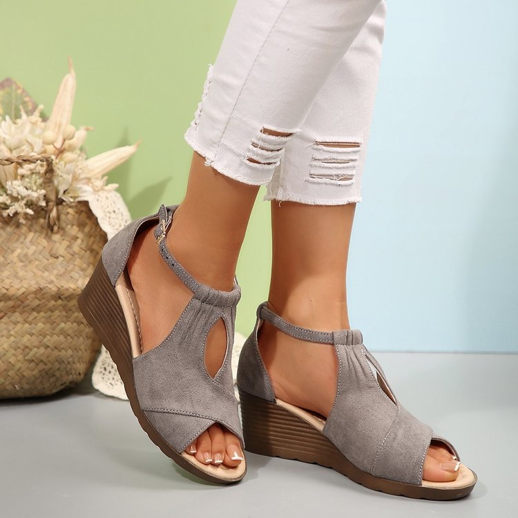 Chic Retro Peep Toe Sandals