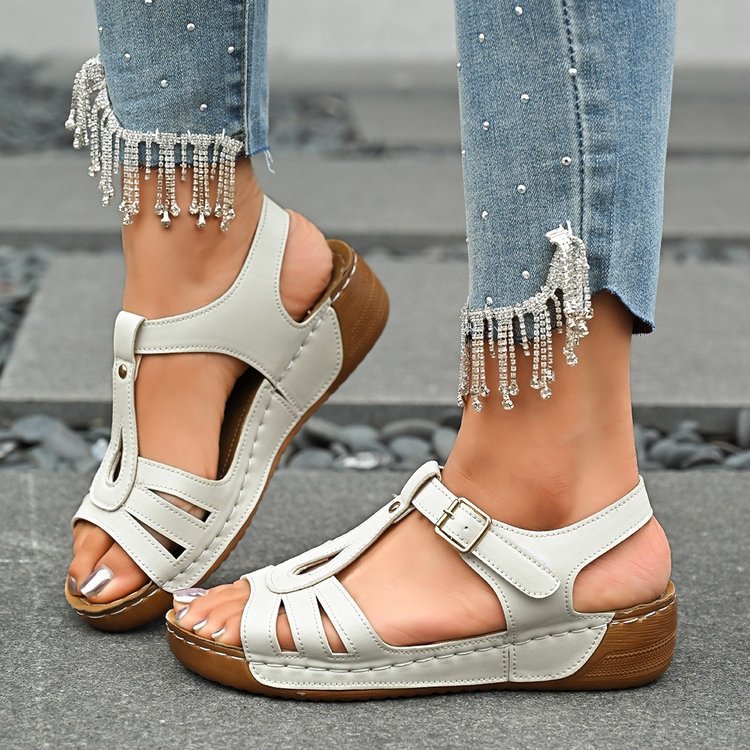 Women's Comfortable Adjustable Buckle Straps Wedge Sandals