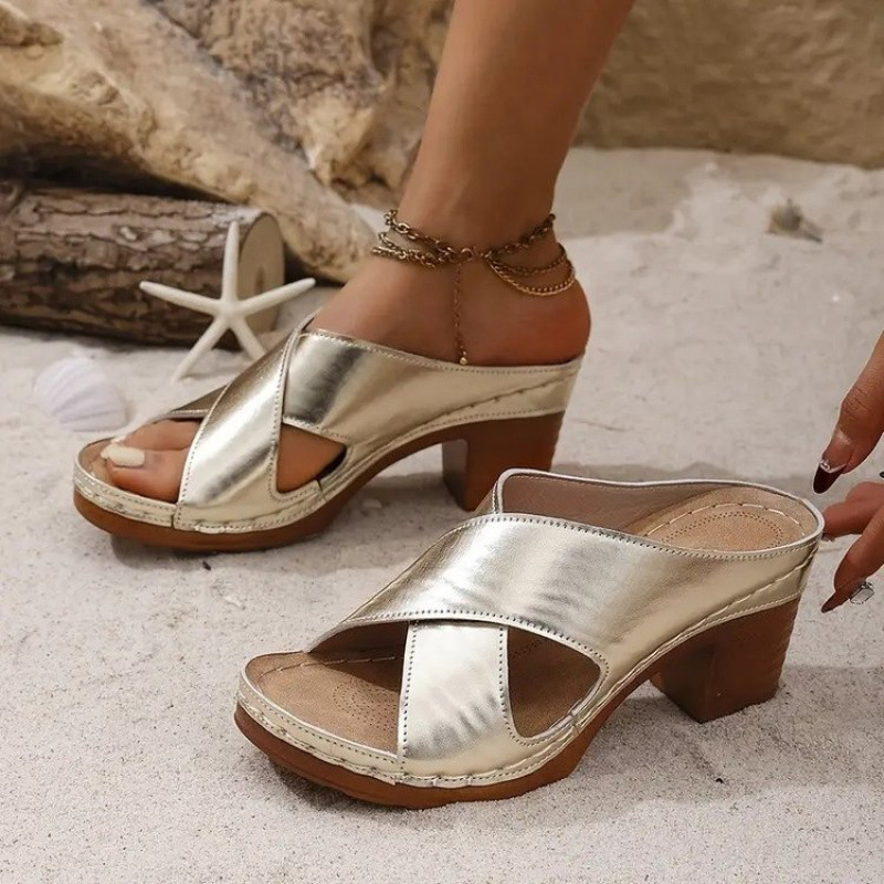 NEW ARRIVAL 60% OFF - Orthopedic Chunky High Heel Sandals - BUY 2 FREE SHIPPING