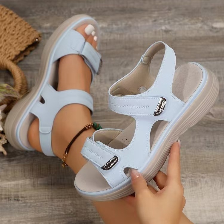Sporty Wedge Lightweight Velcro Sandals