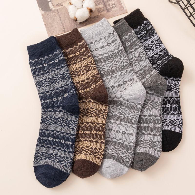 5 Pairs of Men's Star Anise Cotton Socks