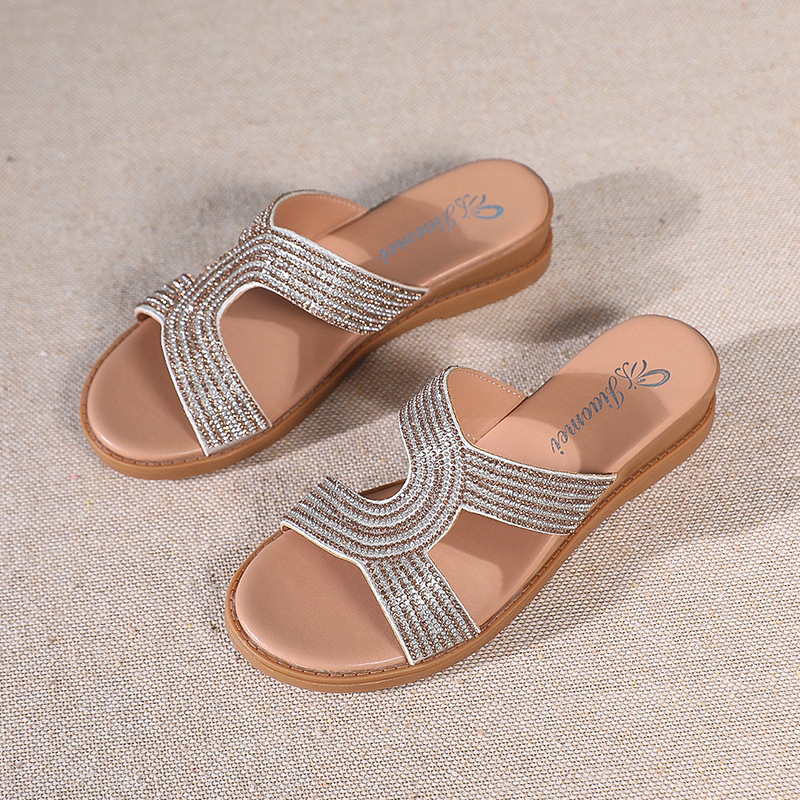 Stylish Women's Rhinestone Open Toe Summer Sandals