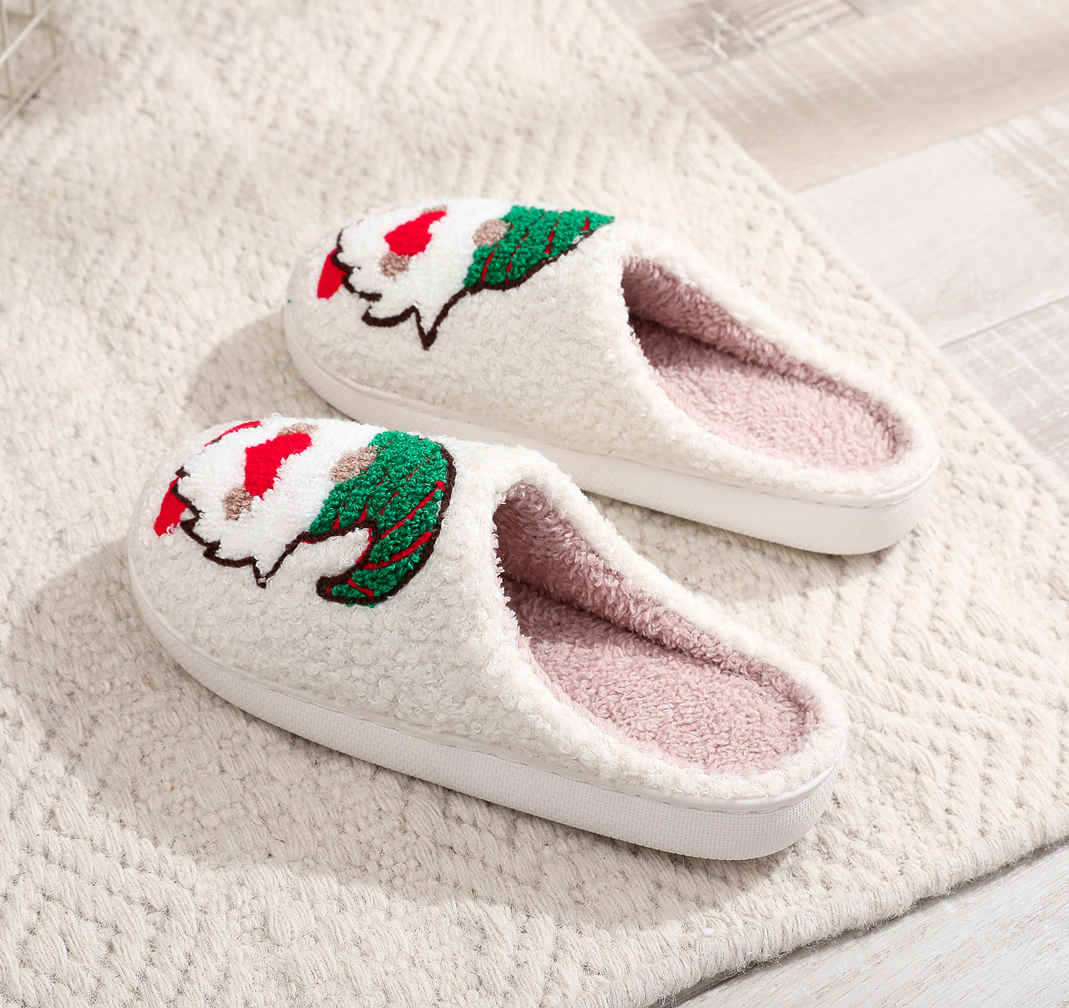 Santa Claus Couple Cotton Slippers