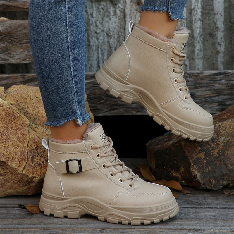 NEW ARRIVAL 60% OFF - Women's Waterproof Warm Fleece-Lined Lace-Up Boots