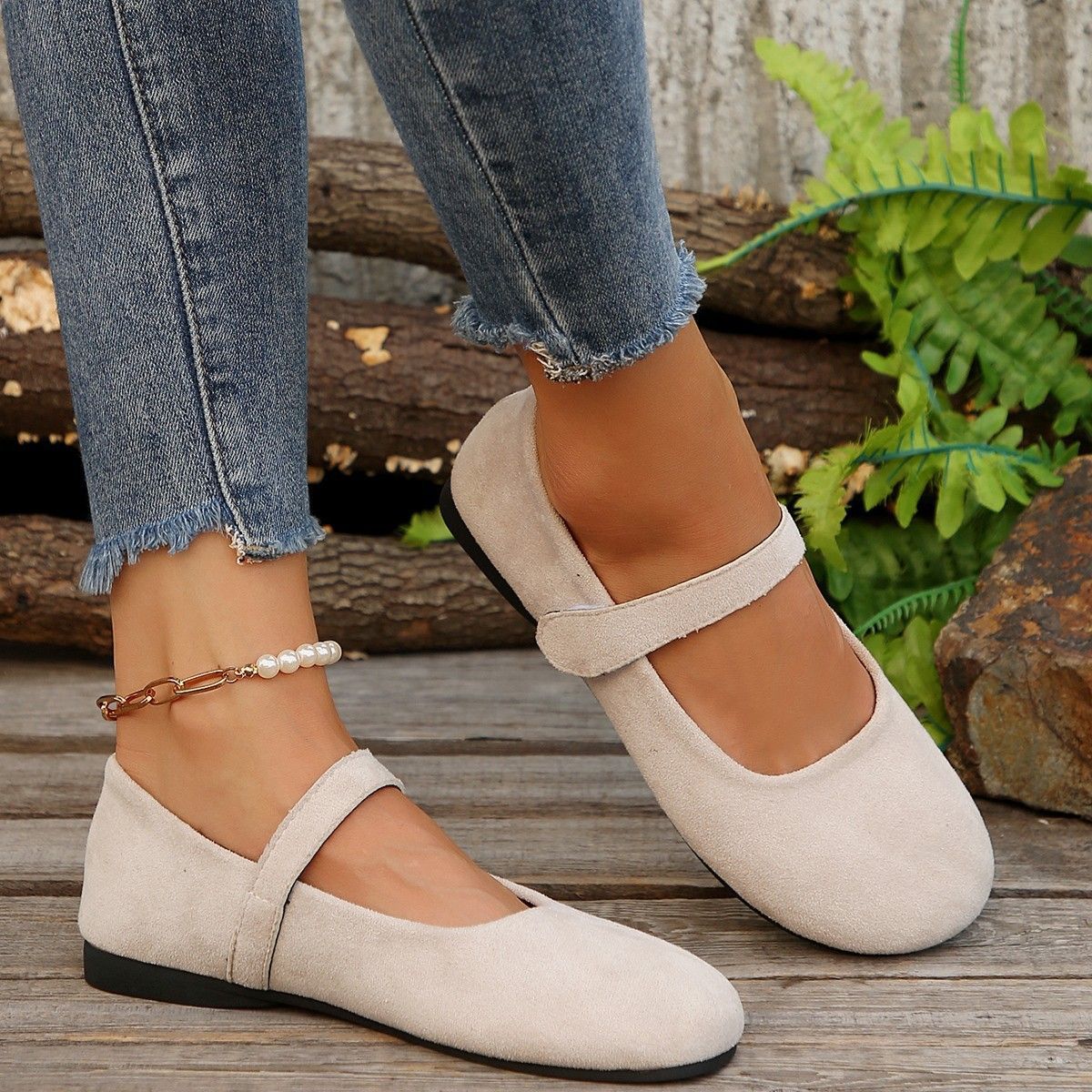 Orthopedic Suede Ballet Mary Jane Flats