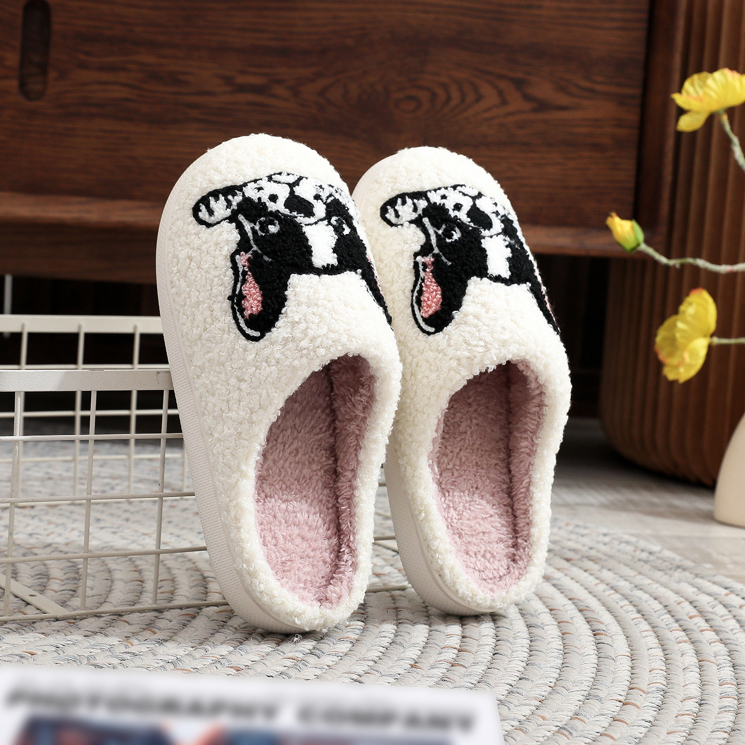 French Bulldog Couple Warm and Comfortable Cotton Slippers