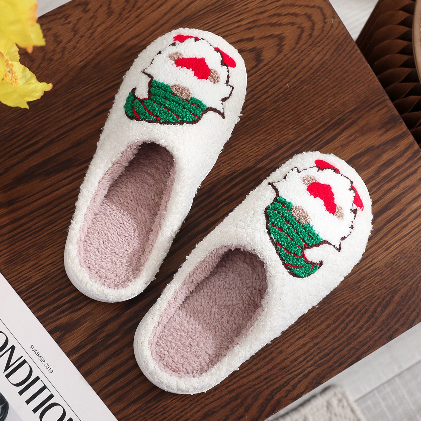 Santa Claus Couple Cotton Slippers