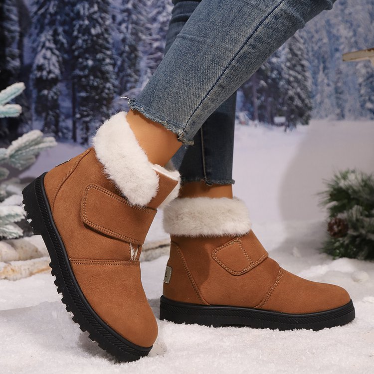 Women's Winter Slip-On Low Heel Non-Slip TPU Sole Snow Boots