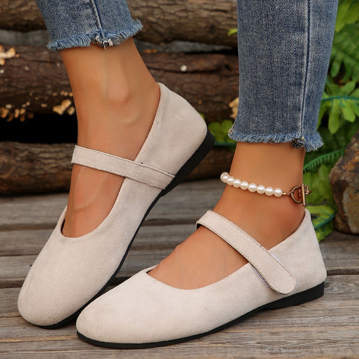 Orthopedic Suede Ballet Mary Jane Flats