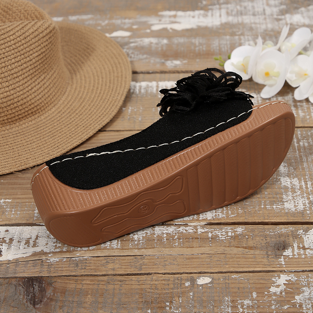 Casual Floral Wedge Open Toe Slippers