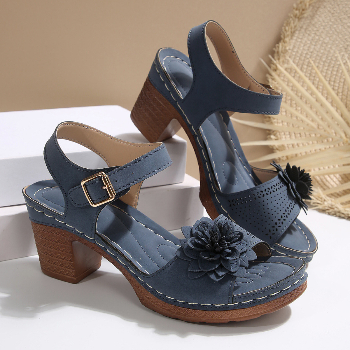 60% OFF - Orthopedic Chunky High Heel Sandals - BUY 2 FREE SHIPPING