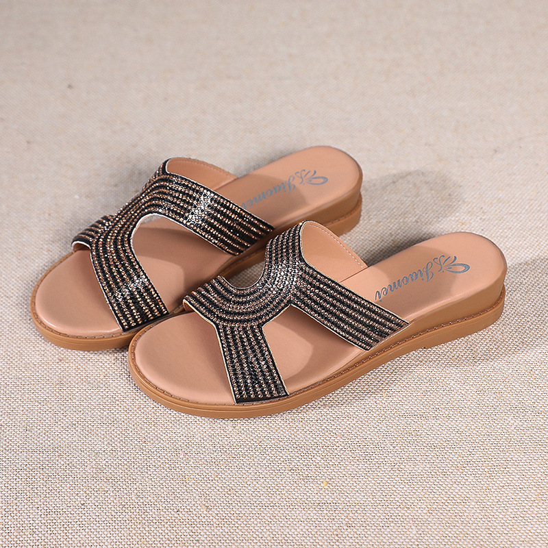 Stylish Women's Rhinestone Open Toe Summer Sandals