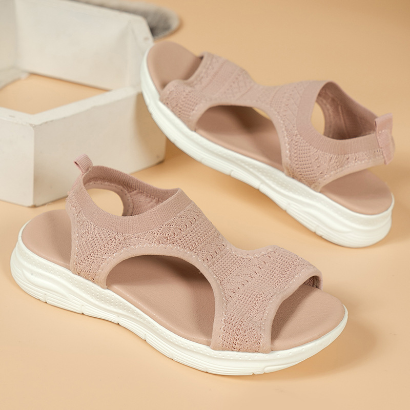 Soft Flying Woven Breathable Flat Sandals