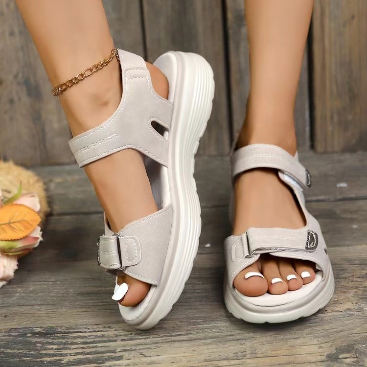 Sporty Wedge Lightweight Velcro Sandals